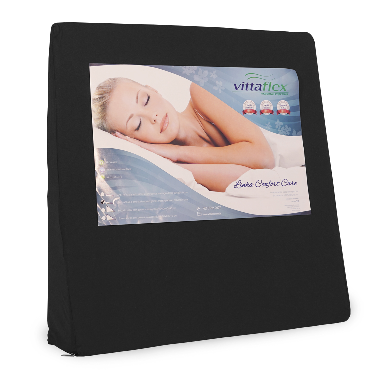 ANTIRREFLUXO/VARIZES 60X60X14 cm -  PRETO 