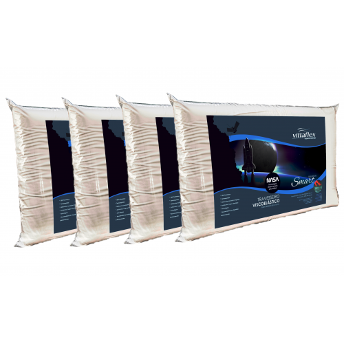 TRAVESSEIRO VISCO SMART  P/ FRONHA 50X70 LIGHT 10 cm - KIT C/ 04 UND.
